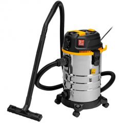 Пылесос строительный Denzel (Дензель) RVC30 1400 Вт 30 л розетка с автосинхр. (28203)