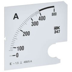 Шкала сменная ИЭК для амперметра Э47 400/5А-1.5 96х96мм IEK IPA20D-SC-0400