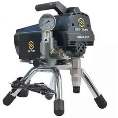 Окрасочный аппарат Schtaer (Штаер) Mars 23.1 комплектация: аппарат, шланг 15 метров, краскопульт безвоздушного распыления с соплом 517, удочка 40 см, механический манометр, набор сопел реверсивных безвоздушных.