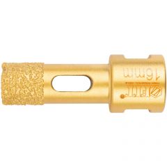 Коронка Fit кольцевая для УШМ, М14, по керамограниту, камню и кафелю алмазная, вакуумное спекание 16х60 мм 16336