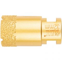 Коронка Fit (Фит) кольцевая для УШМ, М14, по керамограниту, камню и кафелю алмазная, вакуумное спекание 32х60 мм 16343