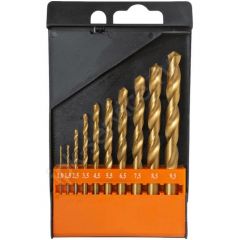 Набор сверл ИПК (IPK) по металлу НС28 от 1 до 9,5 шаг 0,5-1, 10 шт. Р6М5 TiN