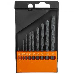 Набор сверл ИПК (IPK) по металлу НС17 от 1 до 9,5 шаг 0,5-1, 10 шт. Р6М5