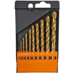 Набор сверл ИПК (IPK) по металлу НС11 от 1 до 10, шаг 1,0, 10 шт. Р6М5 TiN