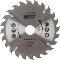 Диск пильный Fit для цируклярных пил по дереву 190х30/25,4х24T 37741