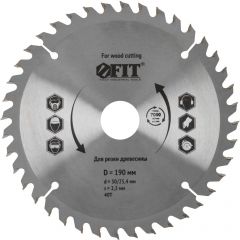 Диск пильный Fit (Фит) для цируклярных пил по дереву 190х30/25,4х40T 37742