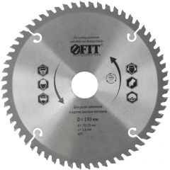 Диск пильный Fit для цируклярных пил по алюминию 190х30/20х60T 37788