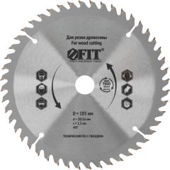 Диск пильный Fit (Фит) для цируклярных пил по дереву, технический рез с гвоздями 185х20/16х48T 37706