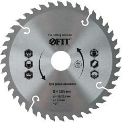 Диск пильный Fit (Фит) для цируклярных пил по ламинату 185х30/25,4х40T 37776