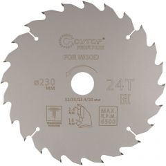 Диск пильный Cutop (Кутоп) по дереву с тефлоновым покрытием 24Т, Profi plus, 230х1,6/2,4х32/30/25,4/20 мм 75-23024Т
