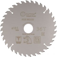 Диск пильный Cutop (Кутоп) по дереву с тефлоновым покрытием 36Т, Profi plus, 185х1,3/2х30/25,4/20/16 мм 75-18536Т
