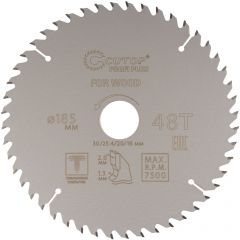 Диск пильный Cutop (Кутоп) по дереву с тефлоновым покрытием 48Т, Profi plus, 185х1,3/2х30/25,4/20/16 мм 75-18548Т