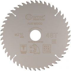 Диск пильный Cutop по дереву с тефлоновым покрытием 48Т, Profi plus, 210х1,5/2,2х32/30/25,4/20 мм 75-21048Т