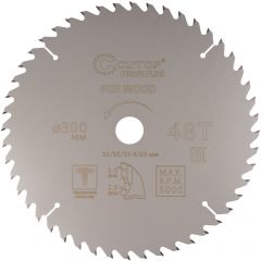 Диск пильный Cutop (Кутоп) по дереву с тефлоновым покрытием 48Т, Profi plus, 300х2,0/3х32/30/25,4/20 мм 75-30048Т