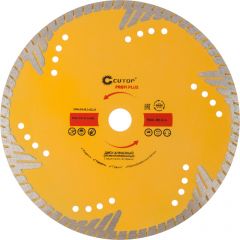 Диск Cutop отрезной алмазный, сегментный с защитными секторами Profi Plus, 230х3х8,3х22,2 мм 67-416