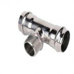 Пресс-тройник Zeissler (Зеисслер) из нержавеющей стали 22 мм х 1/2″нр х 22 мм (ZTI.533.220422)