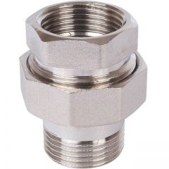 Разъемное соединение Stout (Стаут) американка ВН, никелированное, уплотнение под гайкой по плоскости 2 (2700A1N202000B) (SFT-0045-000002)