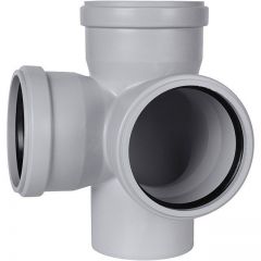 Крестовина двухплоскостная Stout (Стаут) канализационная бесшумная D110 х 110 х 110/87,5° (SKB-0017-011087)