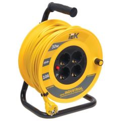 Удлинитель ИЭК на катушке 4х30м с заземл. 10А IP20 Industrial УК30 3х1 термозащита IEK WKP14-10-04-30