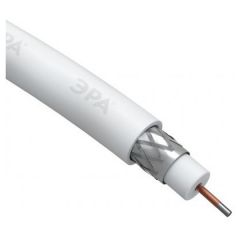 Кабель коаксиальный Эра RG-6U CCS/оплетка Al 48проц. PVC Simple 75Ом белый (м) Б0044596 ERA
