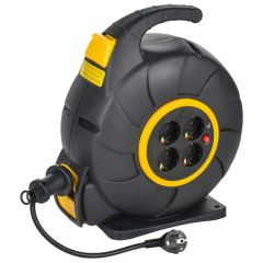 Удлинитель ИЭК на катушке TWIST 4х20м с заземл. автосмотка 16А IP20 ПВС 3х1.5 IEK TW-KP27-16-04-20