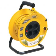 Удлинитель ИЭК на катушке 4х20м без заземл. 6А IP20 Garden УК20 2х0.75 термозащита IEK WKP23-06-04-20