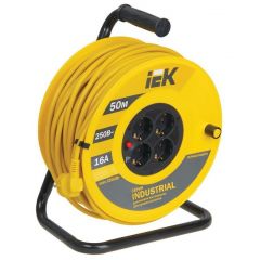 Удлинитель ИЭК на катушке 4х50м с заземл. 16А IP20 Industrial УК50 3х1.5 термозащита IEK WKP15-16-04-50