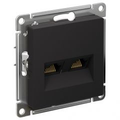 Розетка компьютерная Шнейдер Электрик 2-м AtlasDesign RJ45 кат.5E механизм карбон SE ATN001085 Schneider Electric