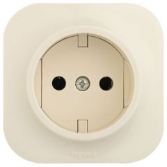 Розетка Легранд (Legrand) 1-м ОП Quteo 16 А IP20 2P без заземления без защитных шторок слоновая кость 782240
