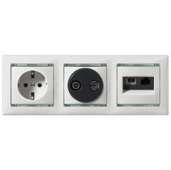 Розетка Легранд (Legrand) 1-м СП Valena 16 А IP21 230/250 В 2P+E с заземлением защитные шторки на винтах механизм слоновая кость 774321