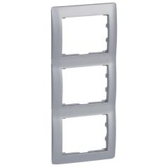 Рамка Легранд (Legrand) 3-м Galea Life вертикальная алюминий 771307, для электроустановочных устройств
