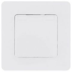 Розетка Легранд (Legrand) 1-м СП Inspiria 16 А IP44 250 В 2P+E с крышкой и защитными шторками 673740, белая, скрытая установка