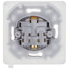 Розетка Легранд (Legrand) 1-м СП Inspiria 16 А IP44 250 В 2P+E с защитными шторками и крышкой, слоновая кость, скрытая установка