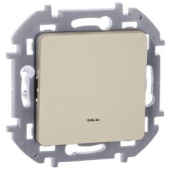 Выключатель Легранд (Legrand) 1-клавиша Inspiria 10 А IP20 250 В 10AX с подсветкой/индикацией механизм слоновой кости, скрытой установки, 673611