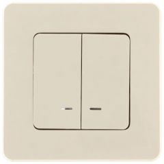 Выключатель Легранд (Legrand) 2-клавиши Inspiria 10 А IP20 250 В 10AX с подсветкой/индикацией механизм слоновая кость, скрытой установки, 673631