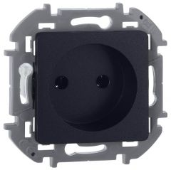 Розетка Легранд (Legrand) 1-м СП Inspiria 16 А IP20 250 В 2P 673713 антрацит, скрытая установка