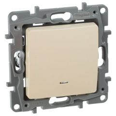 Выключатель Легранд (Legrand) 1-клавиша СП Etika 10 А IP20 250 В 10AX с подсветкой/индикацией 672303 кремово-белый, скрытой установки