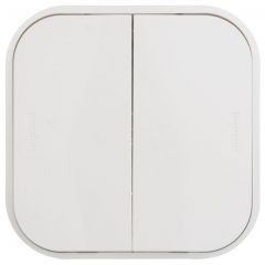 Выключатель Легранд (Legrand) 2-клавиши Quteo 10 А IP20 10AX белый 782202, открытой установки