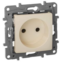 Розетка Легранд (Legrand) 1-м СП Etika 16 А IP20 250 В 2P без заземления скрытая установка кремово-белая