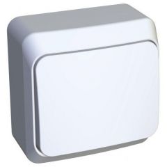 Выключатель кнопочный Систем Электрик (Schneider Electric) 1-клавиша ОП Этюд 10 А IP20 с самовозвратом белый KA10-001B