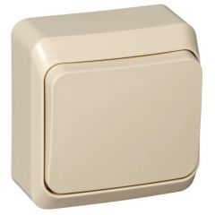 Выключатель Систем Электрик (Schneider Electric) 1-клавиша открытой установки Этюд 10 А IP20 кремовый BA10-001K