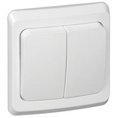 Выключатель Систем Электрик (Schneider Electric) 2-клавиши СП Этюд 10 А IP20 белый BC10-002B
