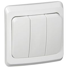 Выключатель Систем Электрик (Schneider Electric) 3-клавиши СП Этюд 10 А IP20 белый BC10-003B