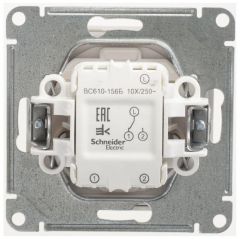 Переключатель проходной Систем Электрик (Schneider Electric) 1-клавиша W59 10 А IP20 10AX механизм белый VS610-156-1-86