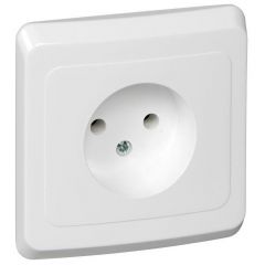 Розетка Систем Электрик (Schneider Electric) 1-м СП Этюд 16 А IP20 250 В без заземления без защитных шторок белый PC16-001B