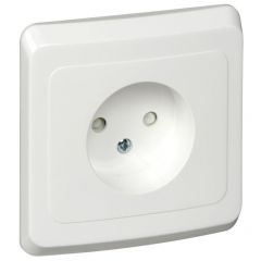 Розетка Систем Электрик (Schneider Electric) 1-м СП Этюд 16 А IP20 250 В без заземления защитные шторки белый PC16-002B