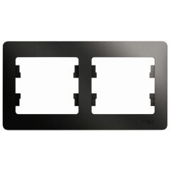 Рамка Систем Электрик (Schneider Electric) 2-м Glossa горизонтальная антрацит GSL000702 для электроустановочных устройств