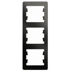 Рамка Систем Электрик (Schneider Electric) 3-м Glossa вертикальная антрацит GSL000707 для электроустановочных устройств