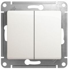 Переключатель проходной Систем Электрик (Schneider Electric) 2-клавиши Glossa 10 А IP20 (схема 6/2) 10AX механизм перламутр GSL000665