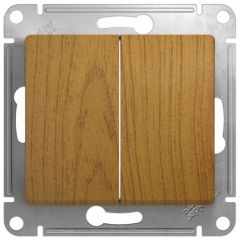 Выключатель Систем Электрик (Schneider Electric) 2-клавиши СП Glossa 10 А IP20 дерево дуб GSL000551